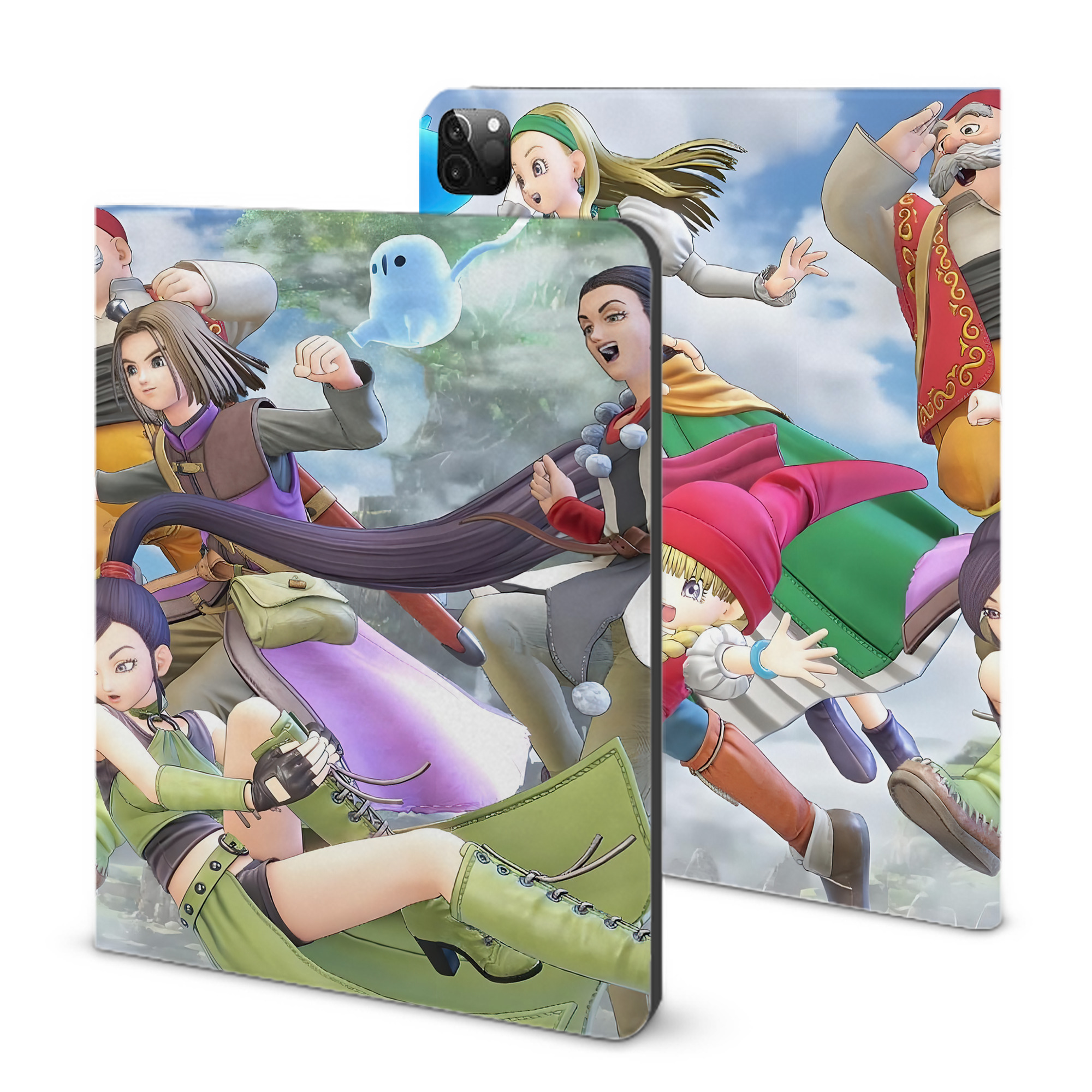 （画像用） ドラゴンクエスト Doragon Kuesuto Dragon Quest IPadケース ペンホルダー付き ブックスタイルデザイン